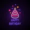 Happy Birthday with Cake Neon Sign - Custom Flying Discs
