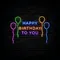 Happy Birthday To You with Balloons Neon Sign - Custom Flying Discs