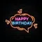 Happy Birthday in Bubble Thought Neon Sign - Custom Flying Discs