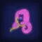 Girl with Pink Hair Neon Sign - Custom Flying Discs