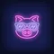 Cute Cartoon Pink Pig Sunglasses Neon Sign - Custom Flying Discs