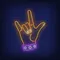 Rock Gesture Neon Sign - Custom Flying Discs