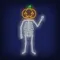 Skeleton with Pumpkin Head Neon Sign - Custom Flying Discs