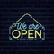 We Are Open Blue and Yellow Neon Sign - Custom Flying Discs