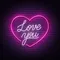 Pink Love You Neon Sign - Custom Flying Discs