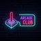 Retro Joystick Arcade Club Neon Sign - Custom Flying Discs