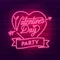 Valentines Day Party Neon Sign - Custom Flying Discs