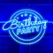 Birthday Party Blue Neon Sign - Custom Flying Discs