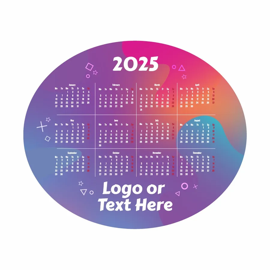 Colorful Gradient Calendar Mouse Pad - Custom Flying Discs