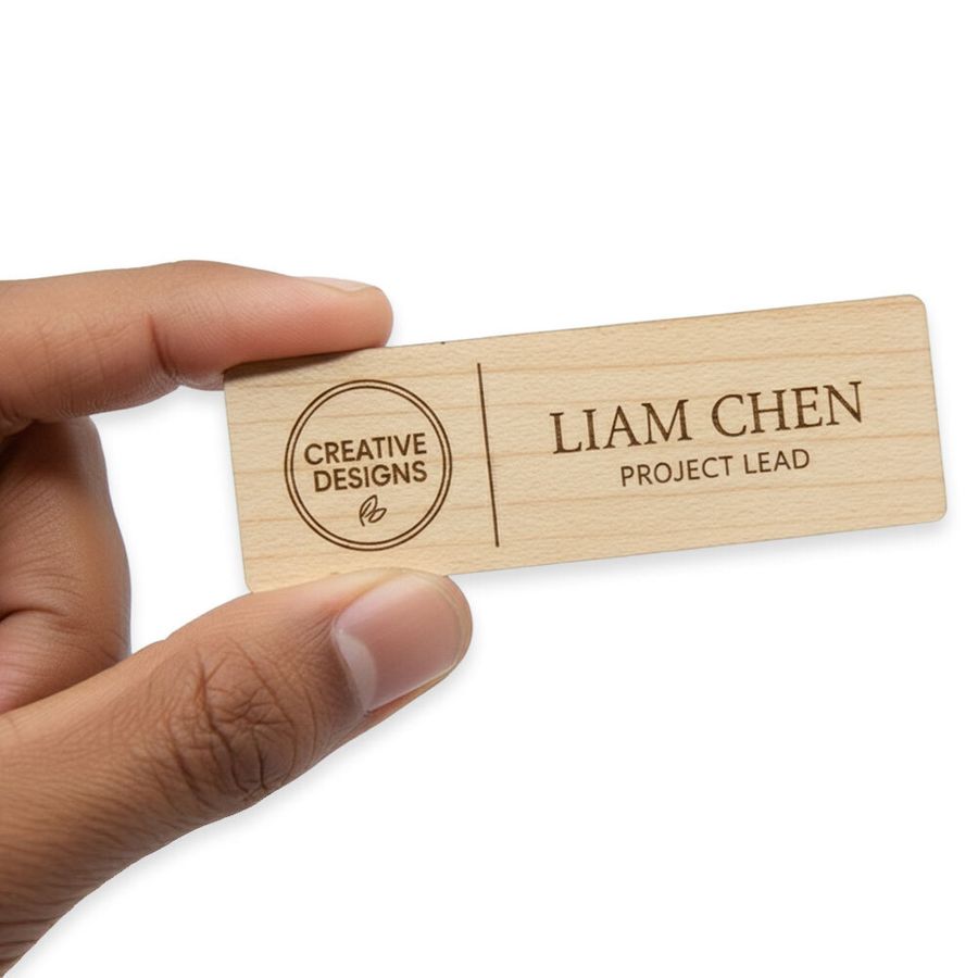 Wooden Name Badges - Custom Flying Discs