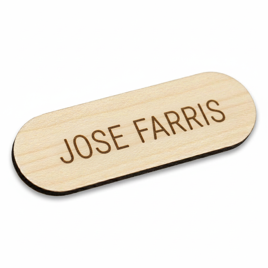 Wooden Name Badges - Custom Flying Discs