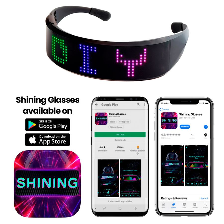 LED Light Up Glasses with Bluetooth - Custom Flying Discs
