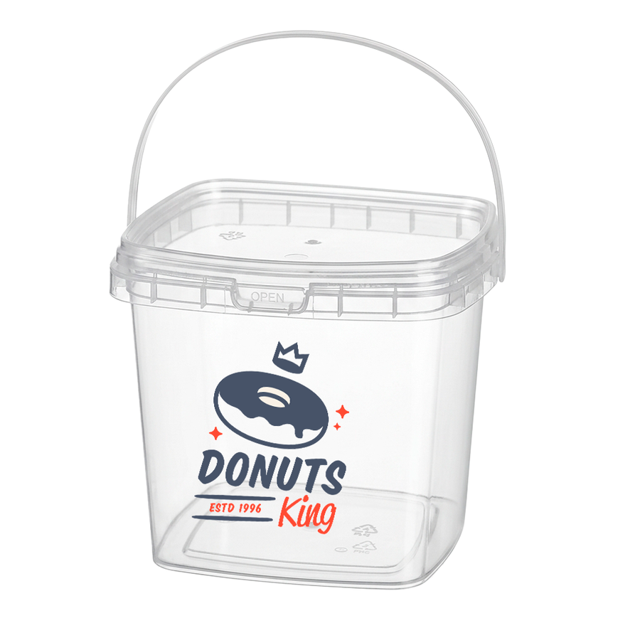 Square Transparent Drink Buckets - Custom Flying Discs