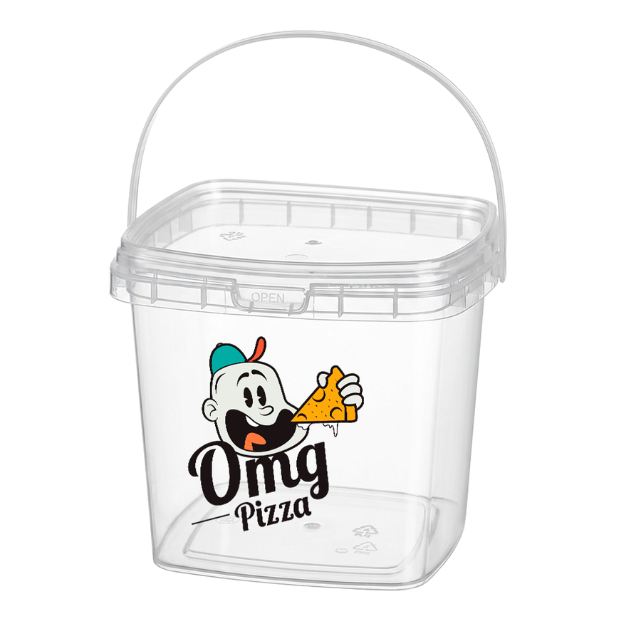 Square Transparent Drink Buckets - Custom Flying Discs