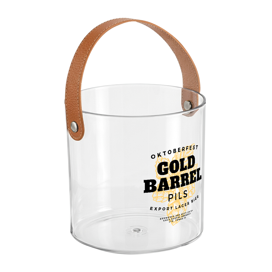 Leather-Strap Clear Drink Buckets - Custom Flying Discs