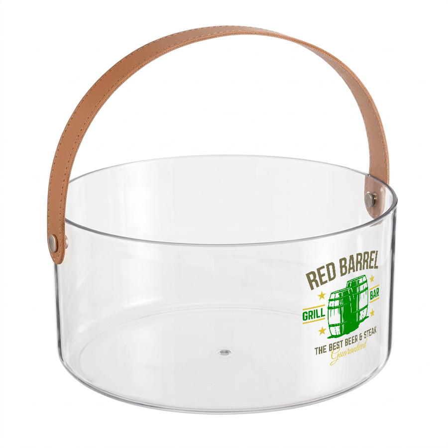 Leather-Strap Clear Drink Buckets - Custom Flying Discs