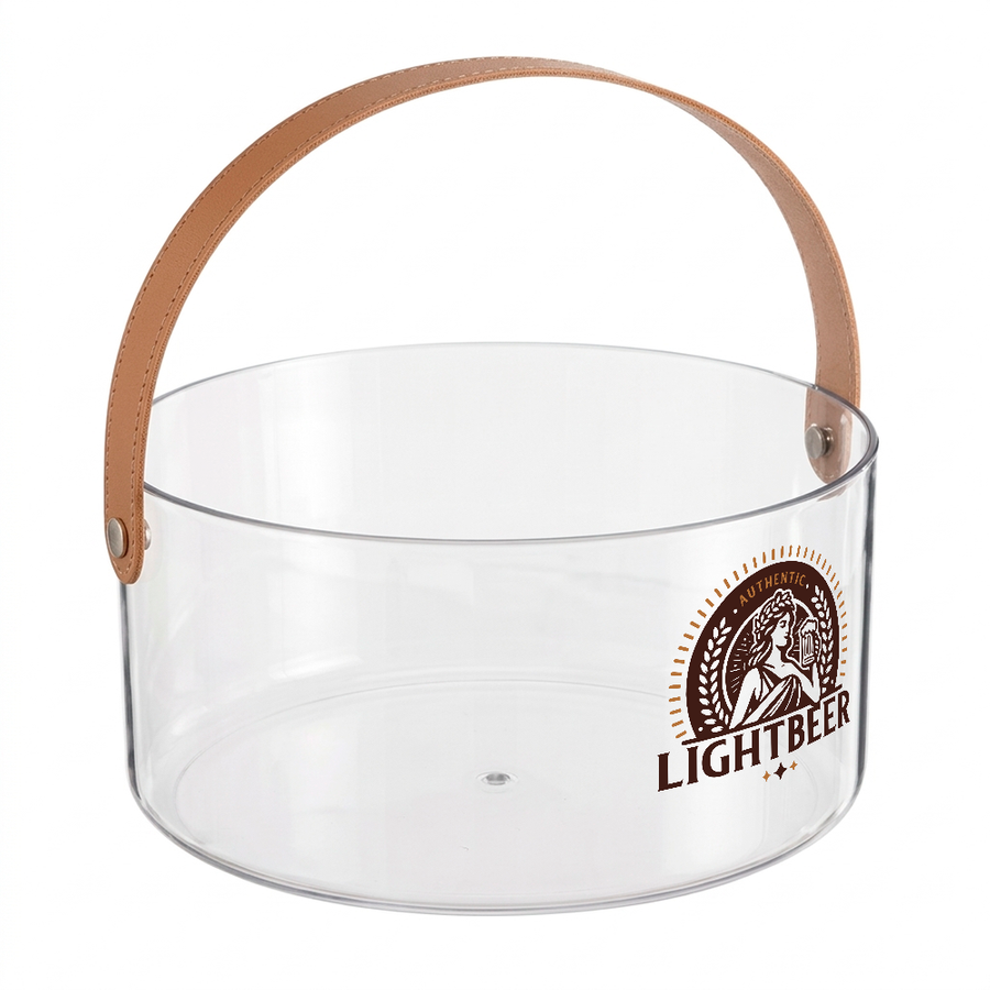 Leather-Strap Clear Drink Buckets - Custom Flying Discs