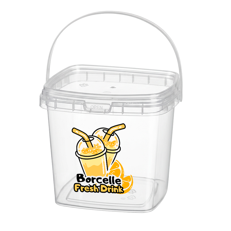 Square Transparent Drink Buckets - Custom Flying Discs