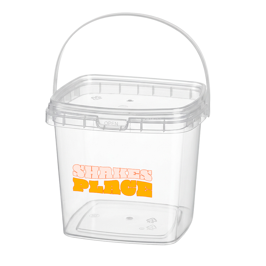 Square Transparent Drink Buckets - Custom Flying Discs