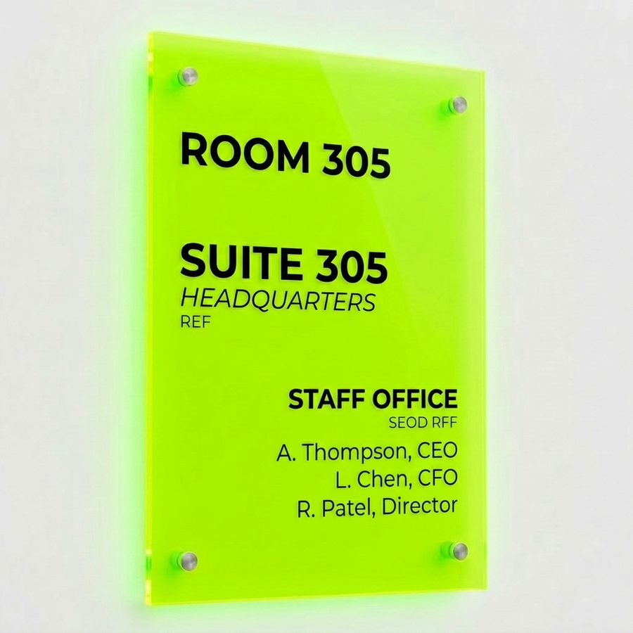 Colorful Acrylic Door Signs - Custom Flying Discs