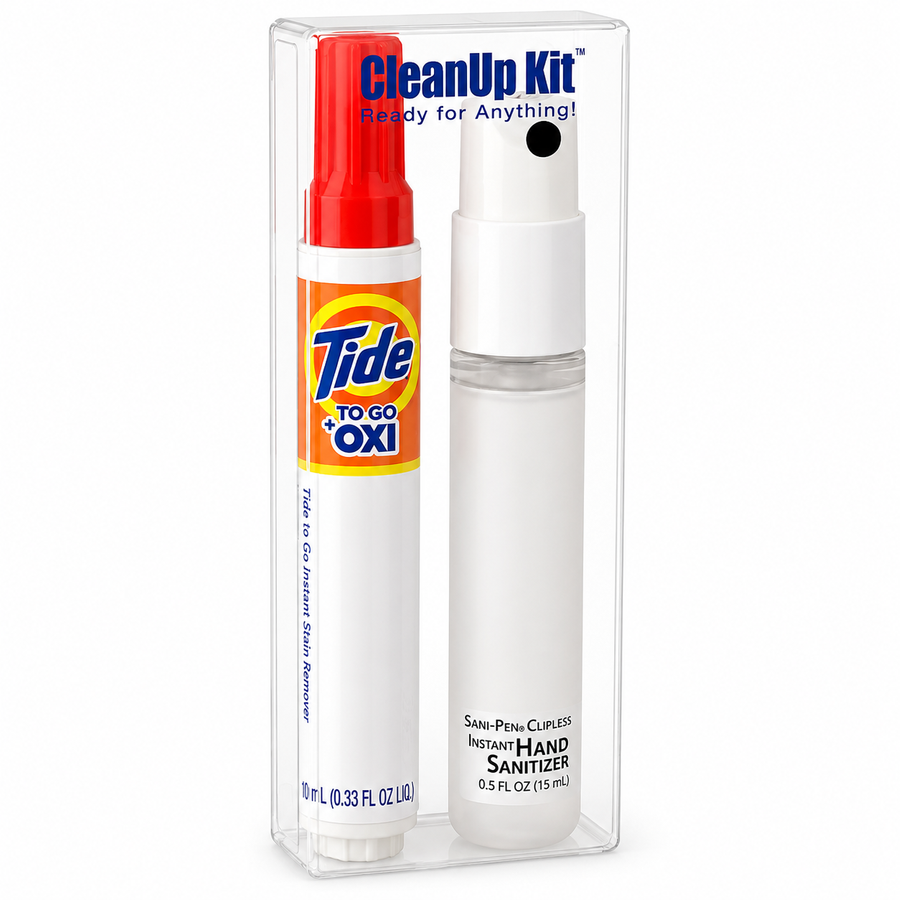 CleanUp Kit - Tide® to Go + Oxi and Sani-Pen® Clipless™ Travel Kits - Custom Flying Discs