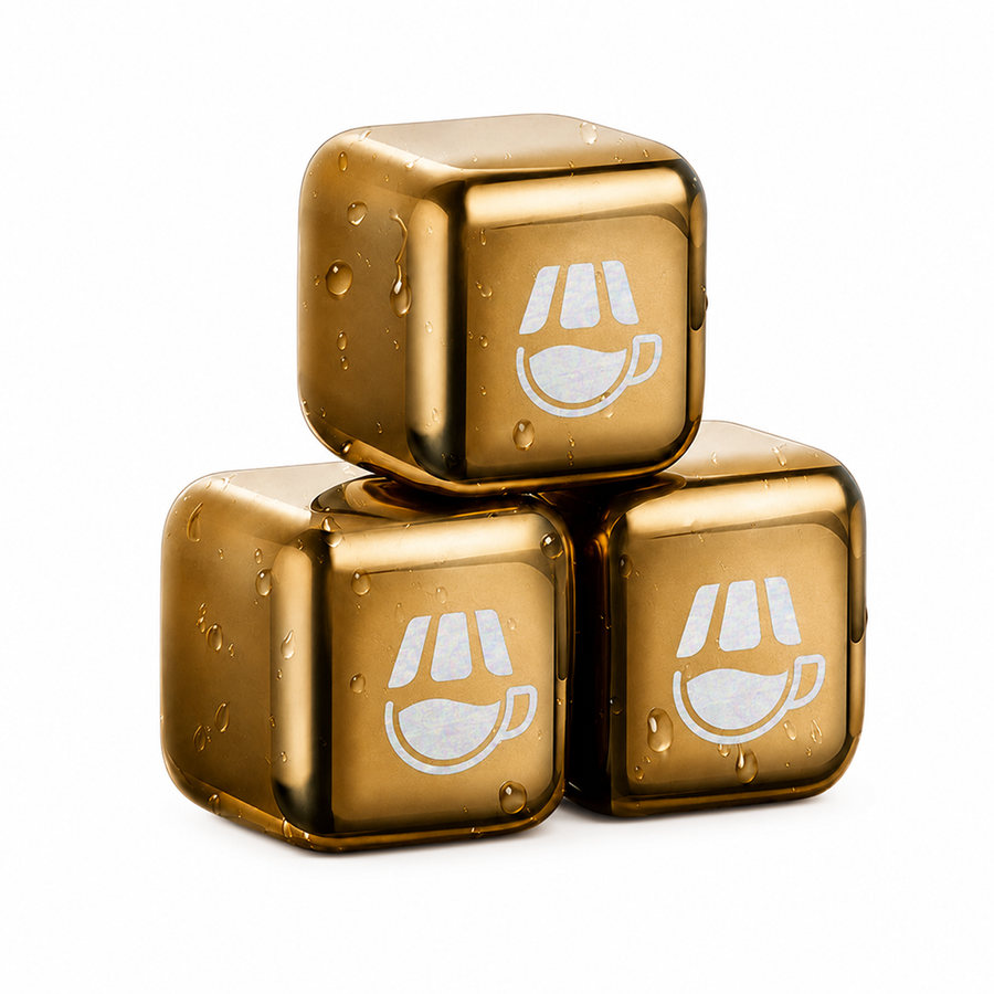 Gold Stainless Steel Ice Cubes - Custom Flying Discs