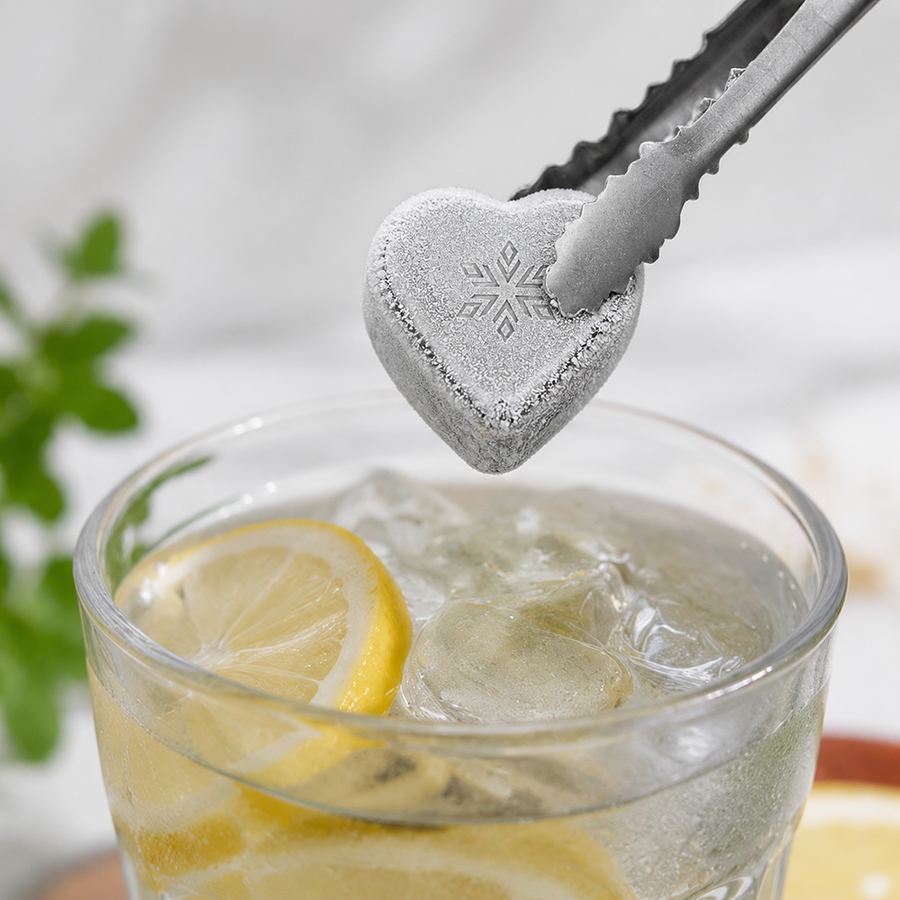 Heart-Shaped Stainless Steel Ice Cubes - Custom Flying Discs