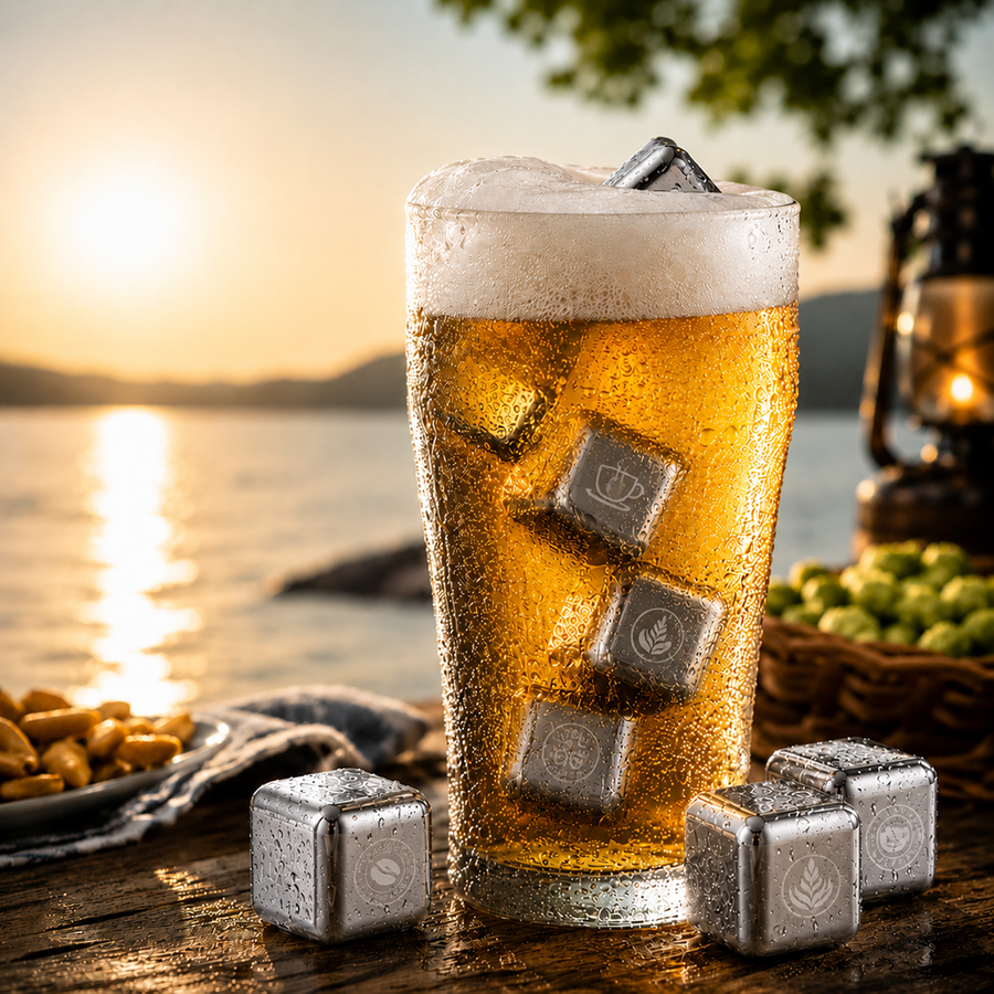 Silver Stainless Steel Ice Cubes - Custom Flying Discs