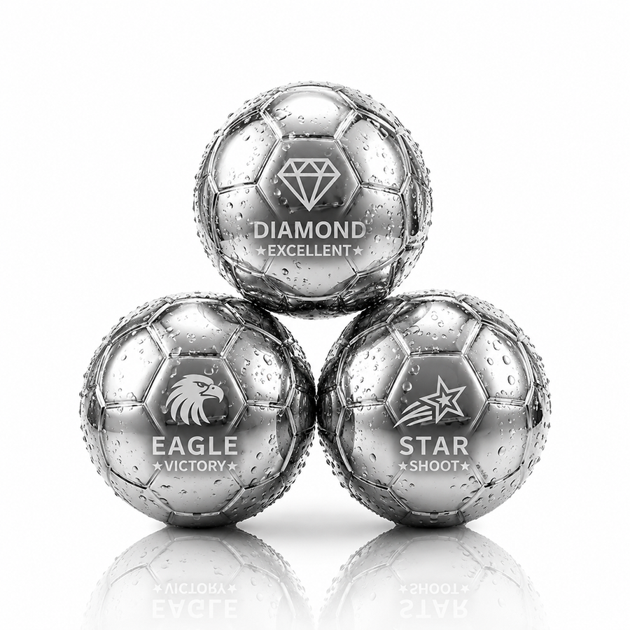Soccer Ball Stainless Steel Ice Cubes - Custom Flying Discs