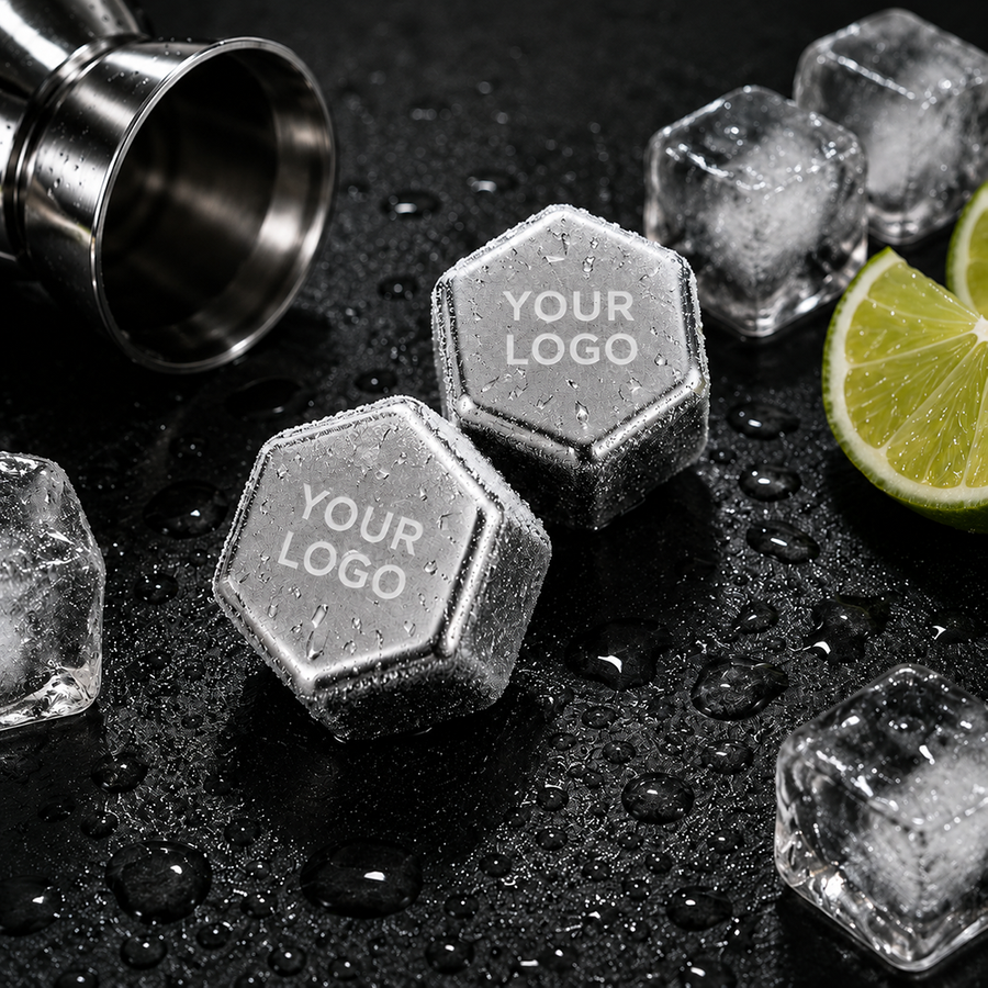 Hexagon Stainless Steel Ice Cubes - Custom Flying Discs
