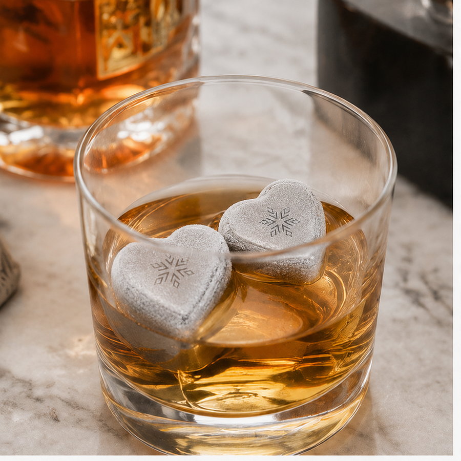 Heart-Shaped Stainless Steel Ice Cubes - Custom Flying Discs