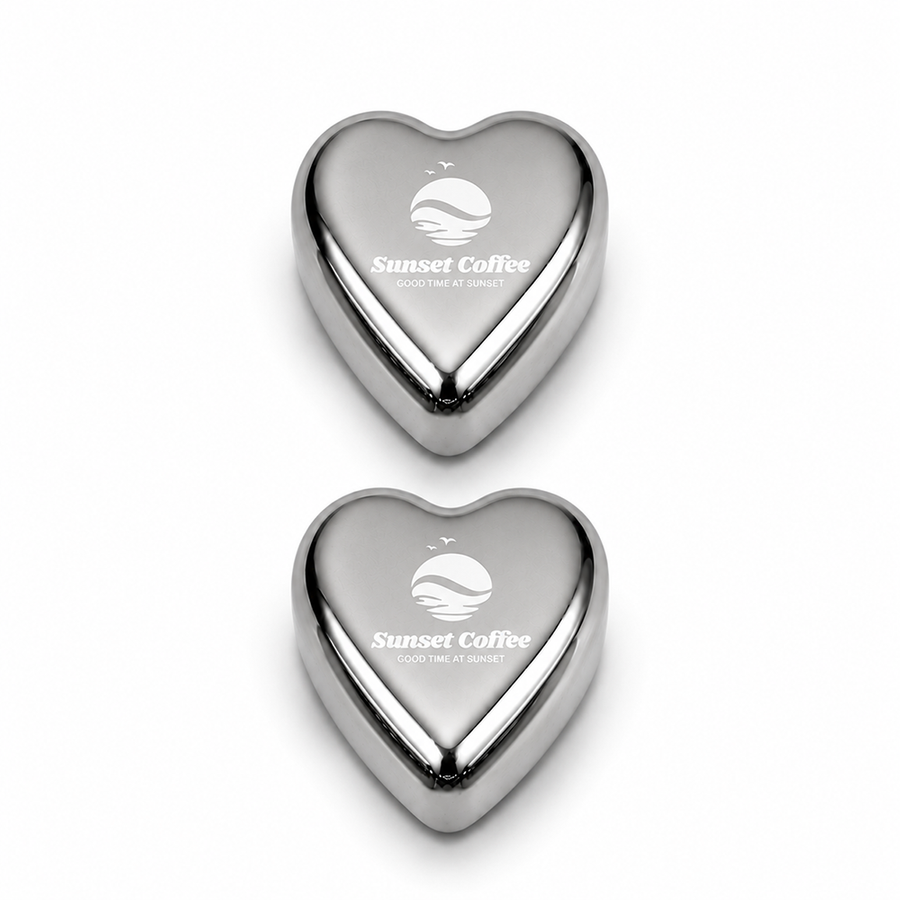 Heart-Shaped Stainless Steel Ice Cubes - Custom Flying Discs