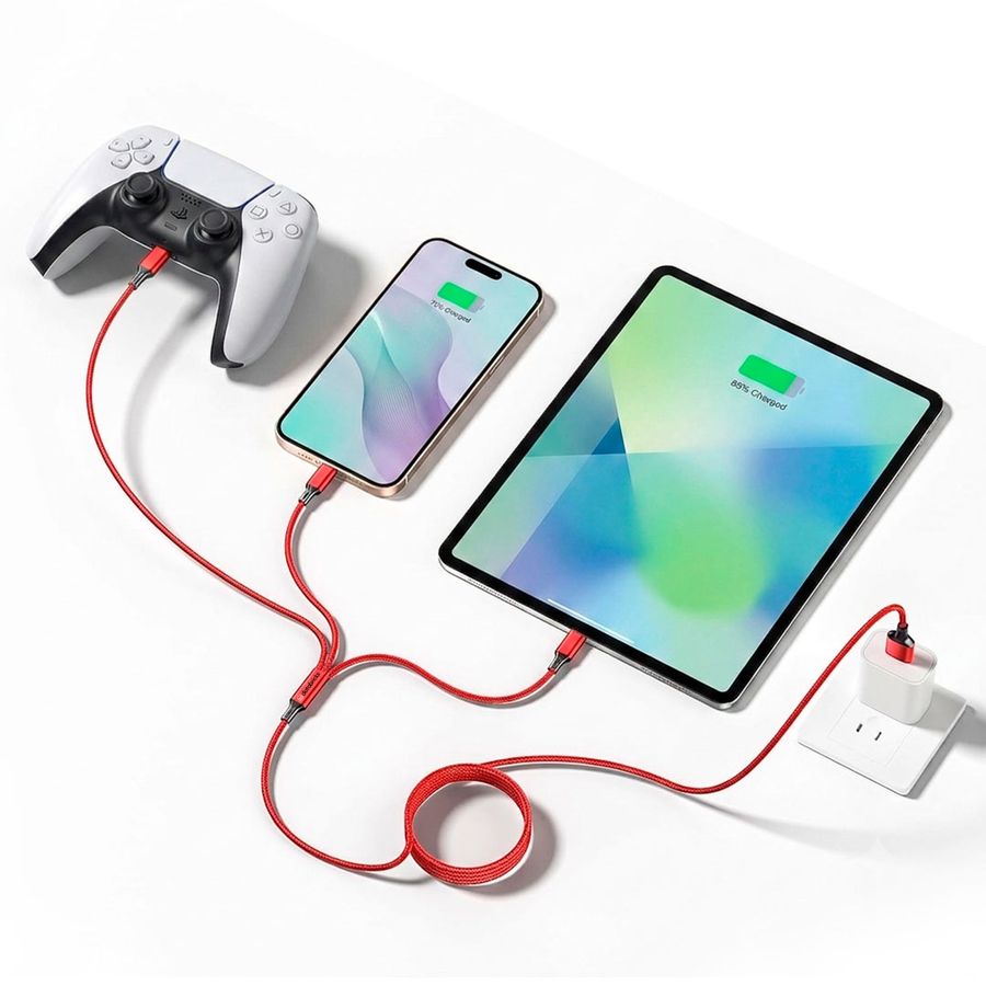 Nylon Braided 3-in-1 Charging Cables - Custom Flying Discs