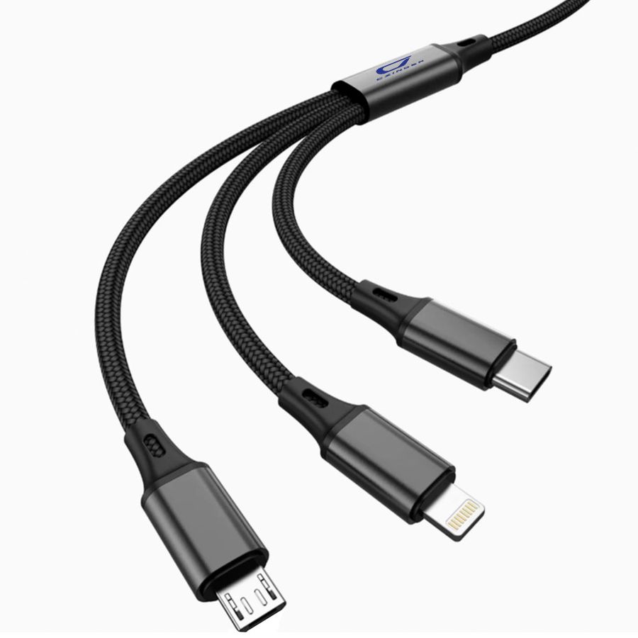 Nylon Braided 3-in-1 Charging Cables - Custom Flying Discs