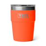 YETI Rambler 16 OZ Stackable Cup w/ MagSlider Lid - Laser Engraved Papaya